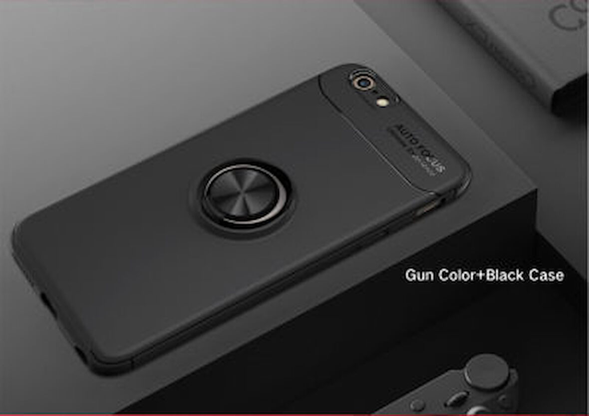 iPhone 8 Ultra Koruma Sağlayan Stant Özellikli Yüzüklü Ravel Silikon Kılıf