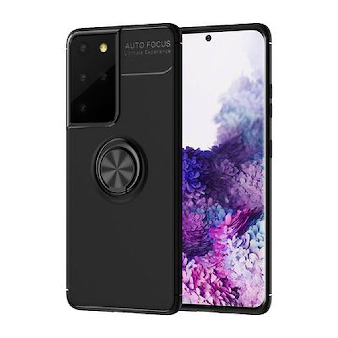 Samsung Galaxy S21 Ultra  Kılıf Yüzüklü Sağlam Esnek Ringo Silikon Kapak