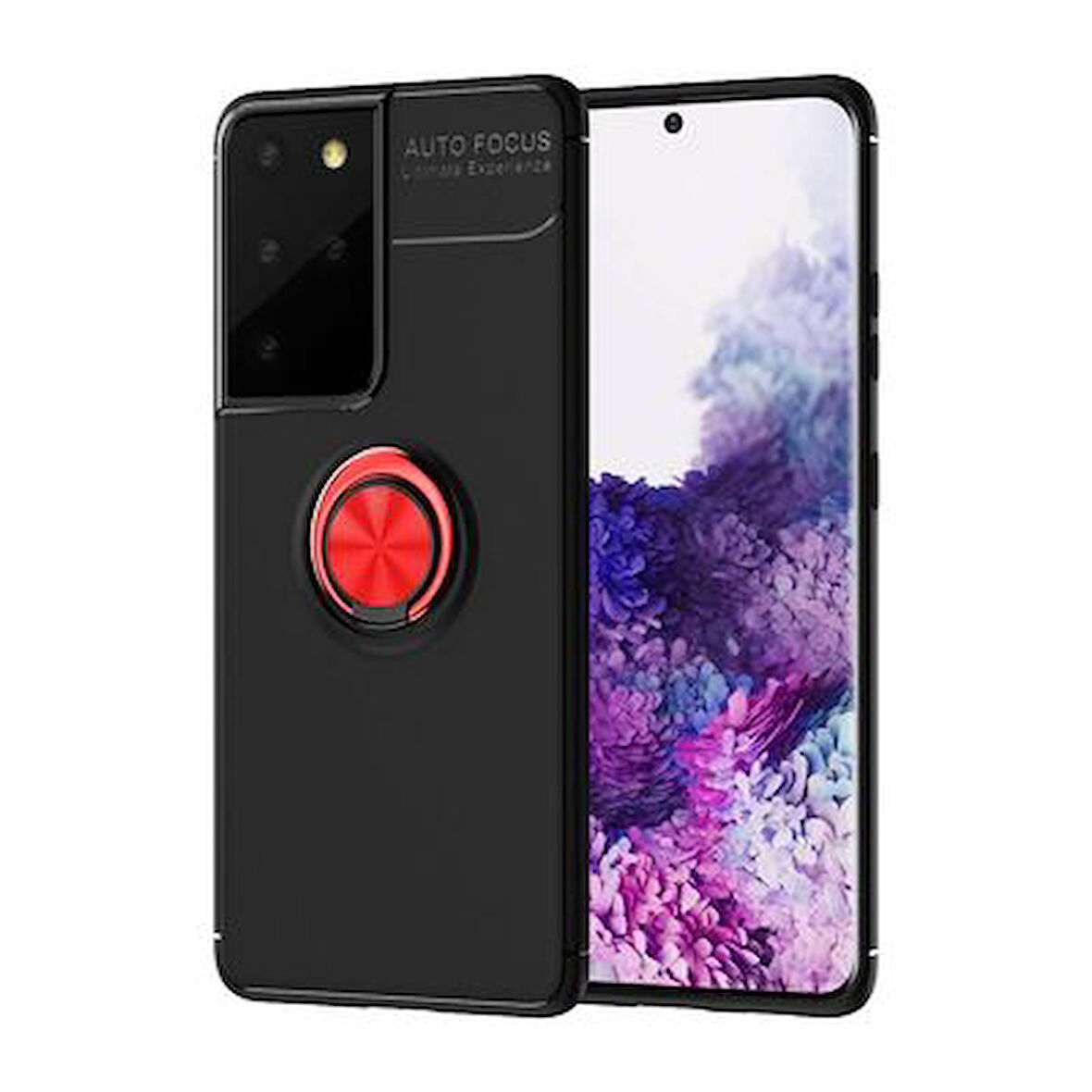 Samsung Galaxy S21 Ultra  Kılıf Yüzüklü Sağlam Esnek Ringo Silikon Kapak