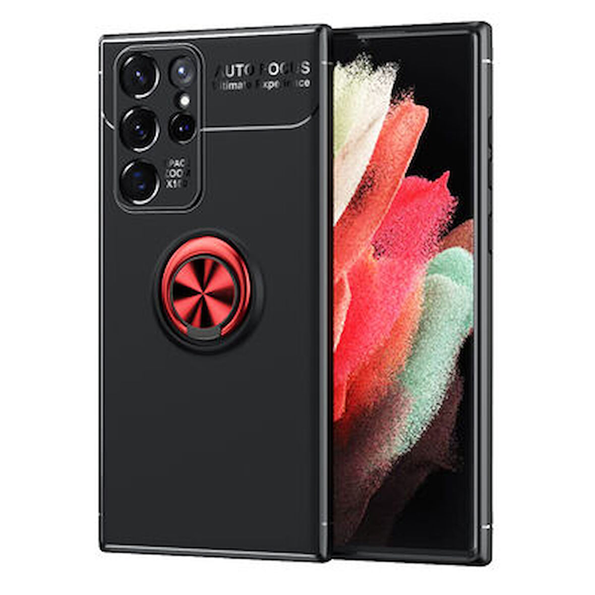 Samsung Galaxy S22 Ultra  Kılıf Yüzüklü Sağlam Esnek Ringo Silikon Kapak