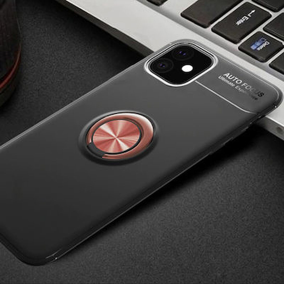 iPhone 11  Kılıf Yüzüklü Sağlam Esnek Ringo Silikon Kapak