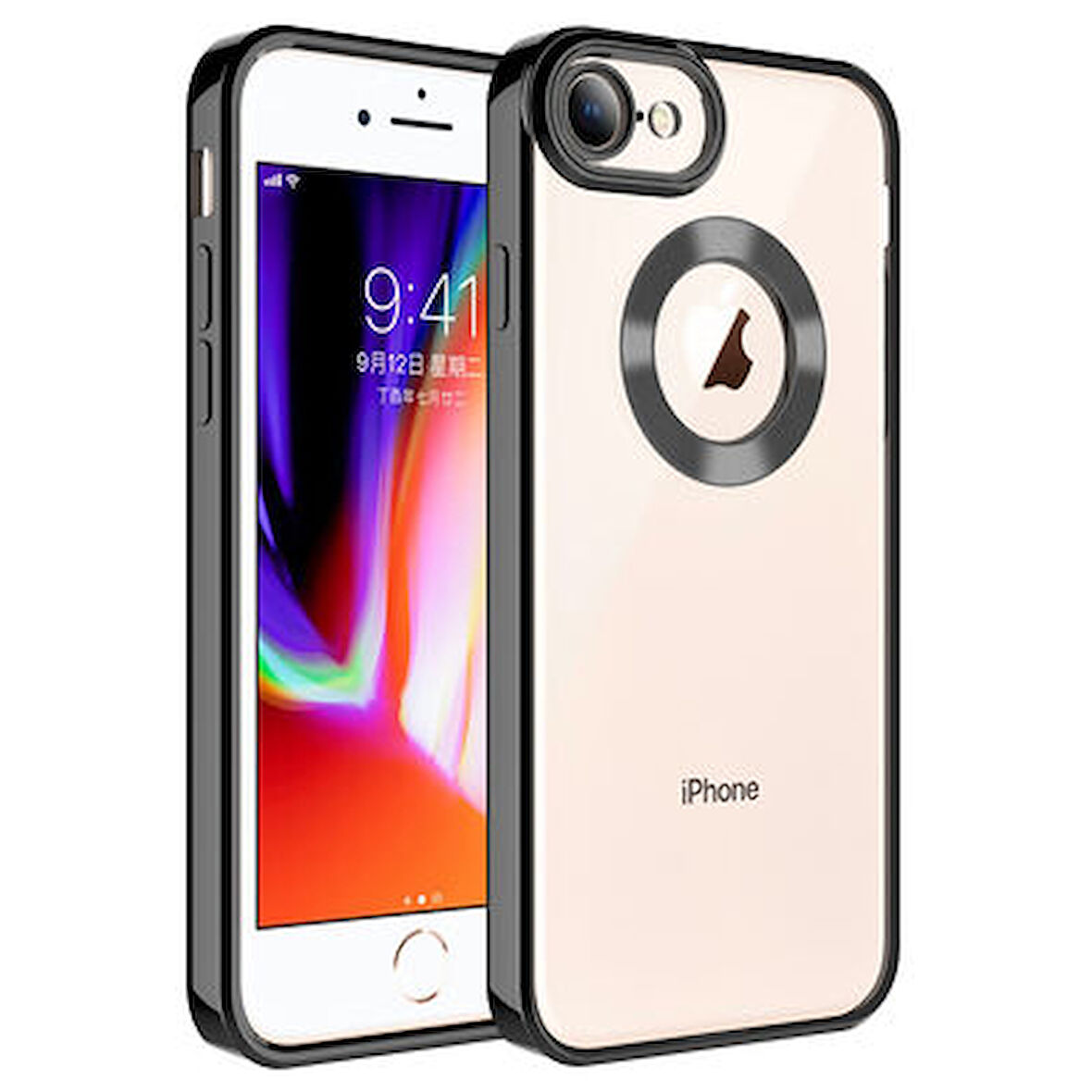 iPhone 7 Kılıf Logo Detaylı ve Parlak NLight Premium Silikon Kapak