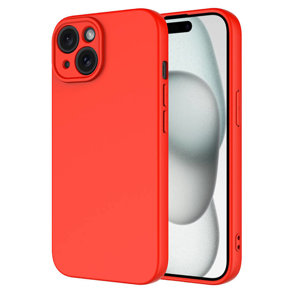 iPhone 15 Plus Kılıf İçi Telefonu Çizmeyen Kadife Kaplı Dışı Soft Yapılı Esnek Lansman Kapak RYC/Mara