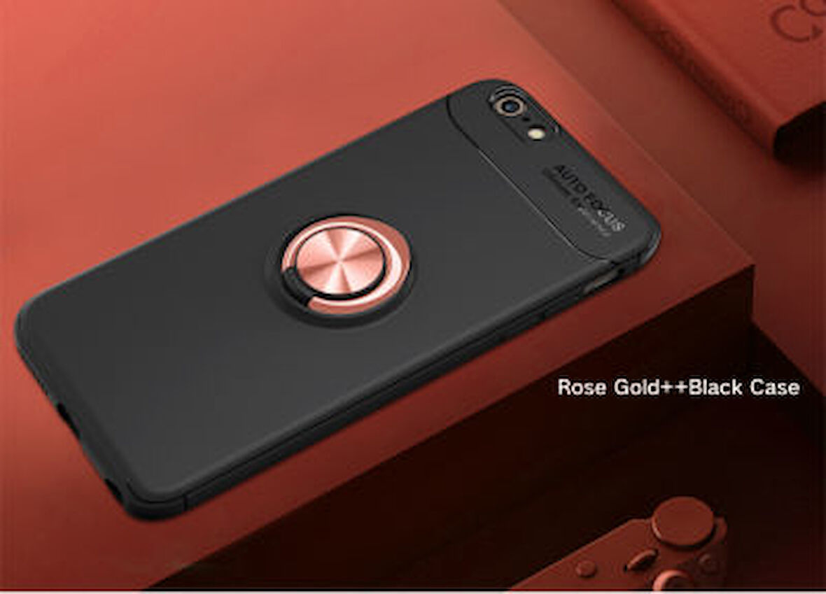 iPhone 6 Kılıf Yüzüğü Stant ve Araç Tutucu Olabilen Şık Esnek Premium Silikon Kapak RYC/Ravel