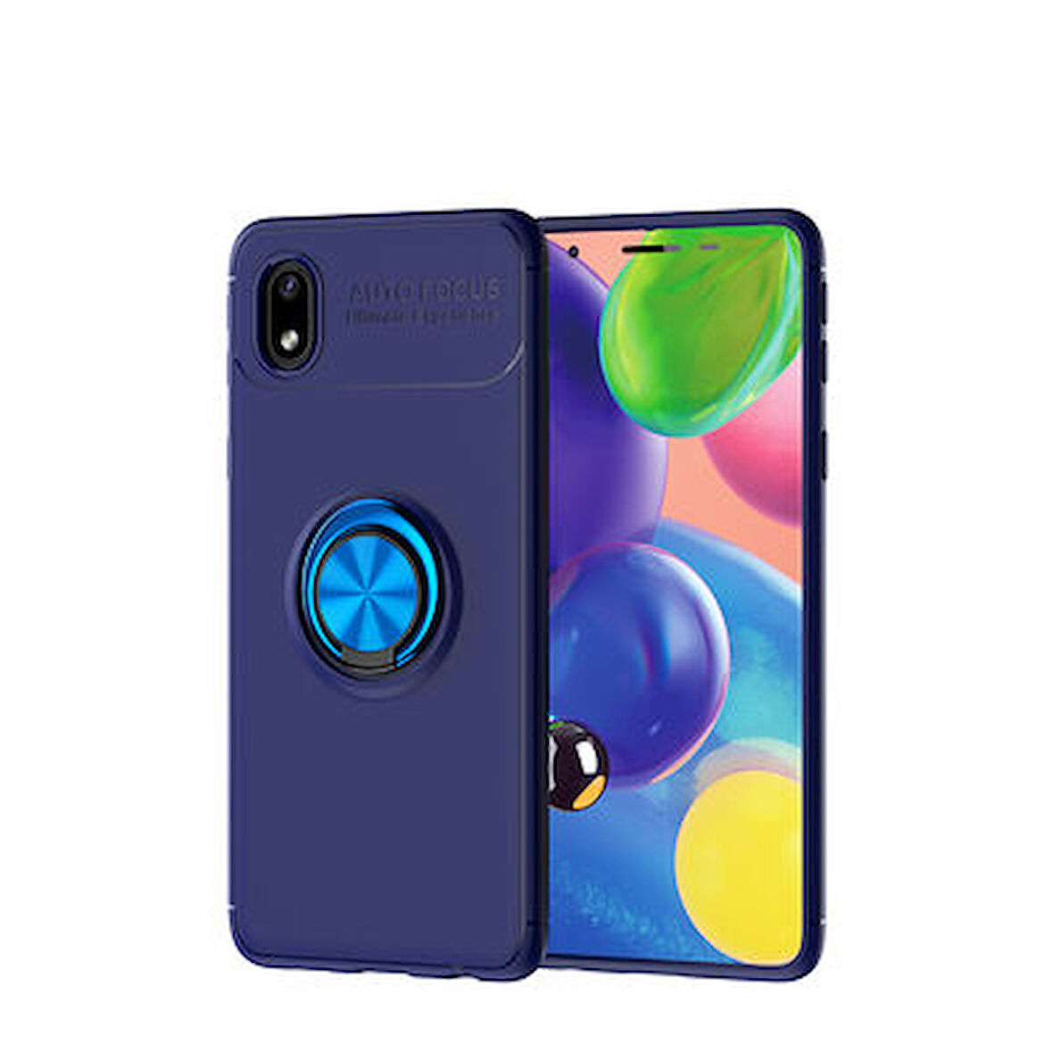 Samsung Galaxy A01 Core Kılıf Yüzüğü Stant ve Araç Tutucu Olabilen Şık Esnek Premium Silikon Kapak RYC/Ravel