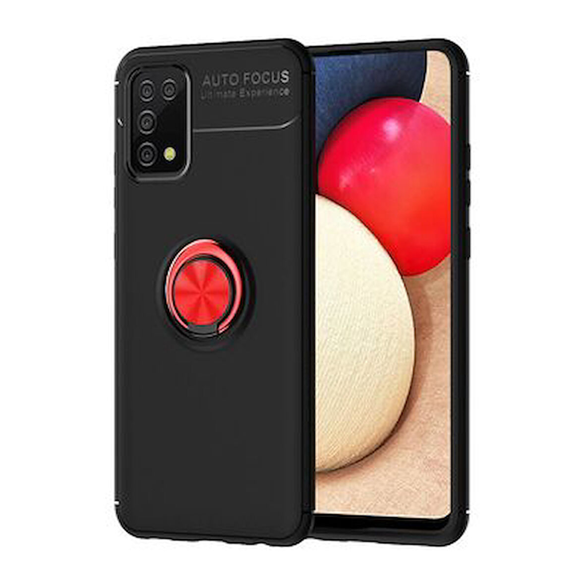 Samsung Galaxy A02S Kılıf Yüzüğü Stant ve Araç Tutucu Olabilen Şık Esnek Premium Silikon Kapak RYC/Ravel