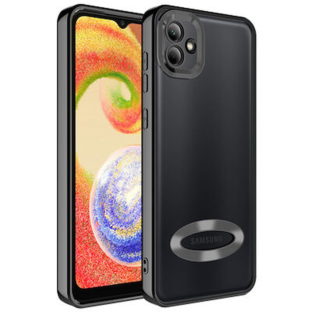 Samsung Galaxy A03 Kılıf Kenarları Lazer Renkli ve Logo Detaylı Şık Esnek Premium Silikon Kapak RYC/Omega