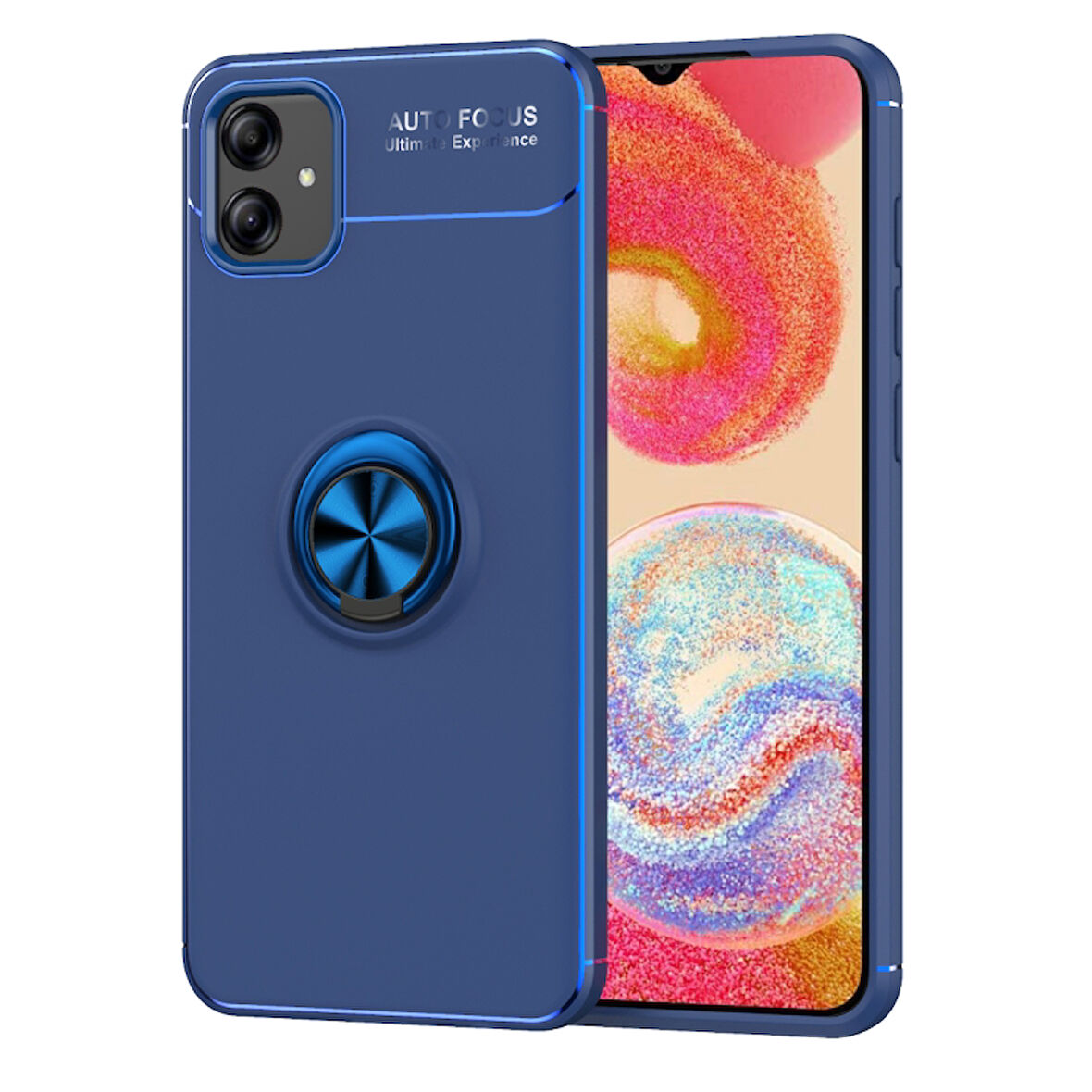 Samsung Galaxy A04E Kılıf Yüzüğü Stant ve Araç Tutucu Olabilen Şık Esnek Premium Silikon Kapak RYC/Ravel