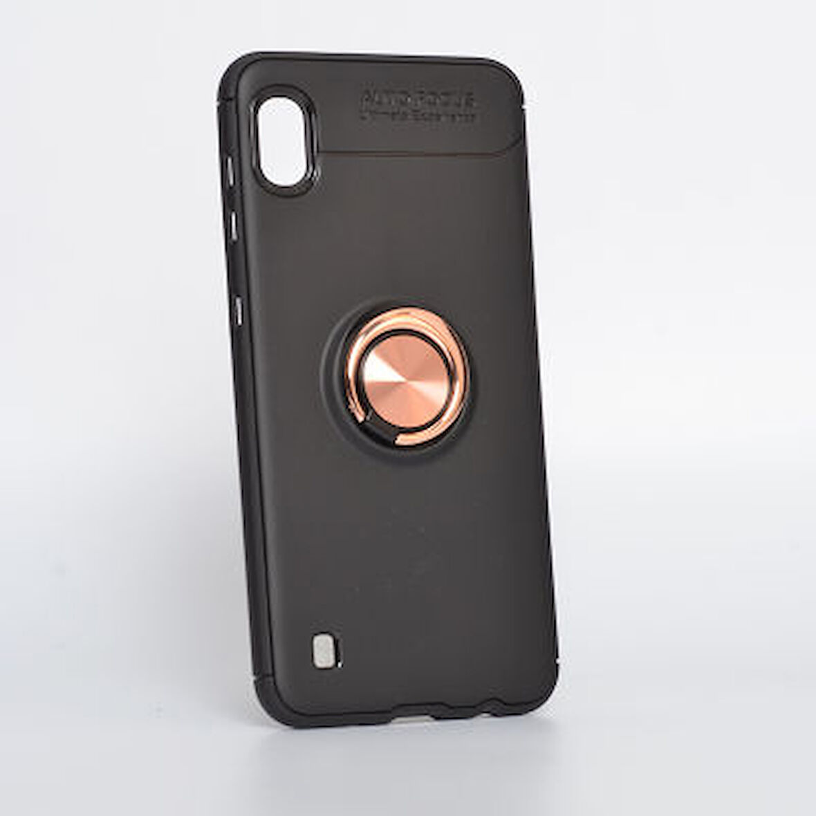 Samsung Galaxy A10 Ultra Koruma Sağlayan Stant Özellikli Yüzüklü Ravel Silikon Kılıf