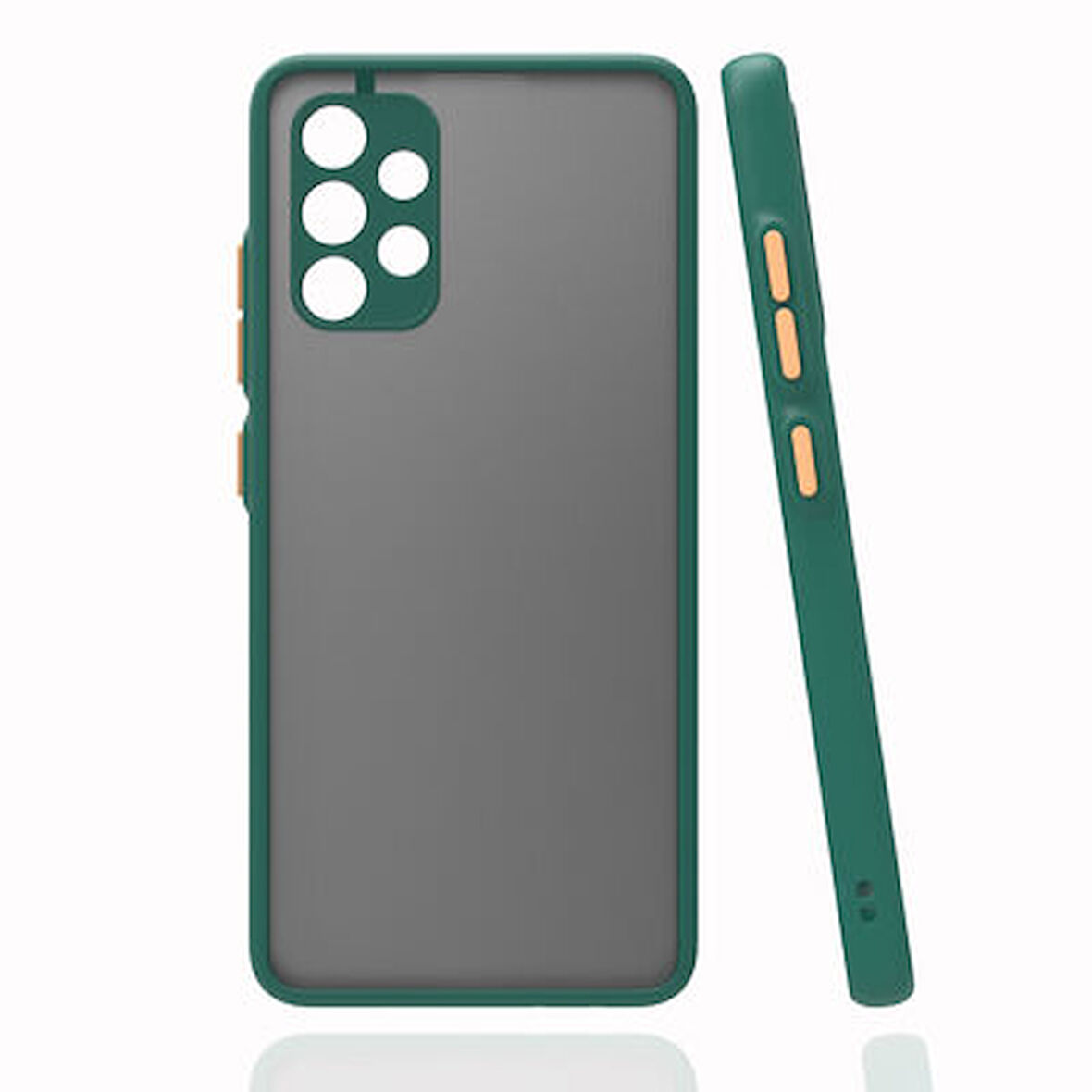 Samsung Galaxy A32 4G Kılıf Arkası Buğulu Kenarları Renkli Sert Premium Silikon Kapak RCV/Hux