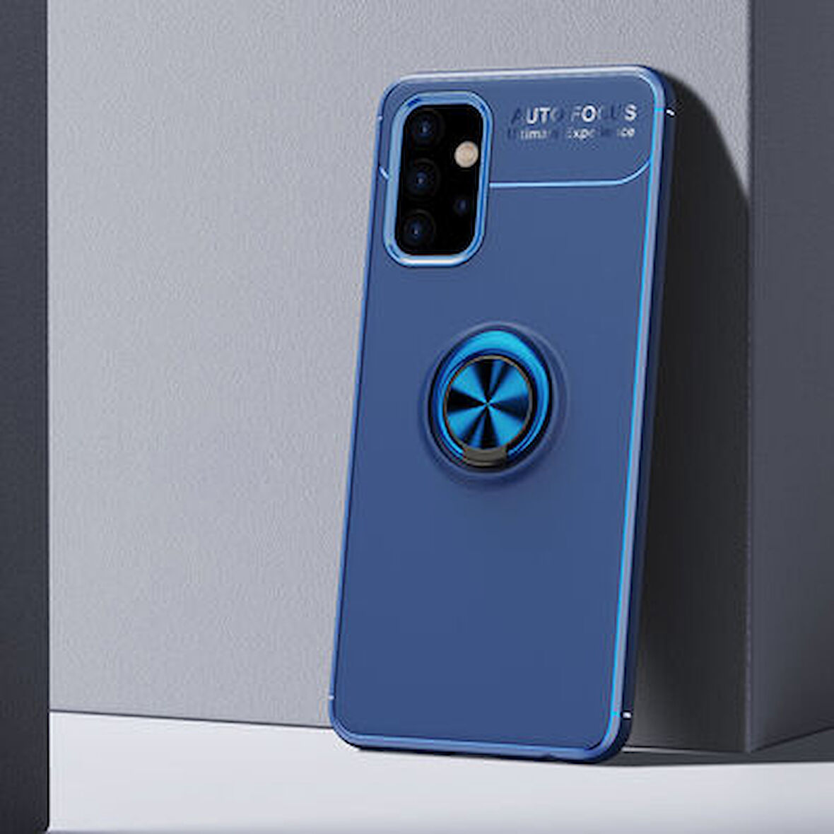 Samsung Galaxy A32 5G Kılıf Yüzüğü Stant ve Araç Tutucu Olabilen Şık Esnek Premium Silikon Kapak RYC/Ravel