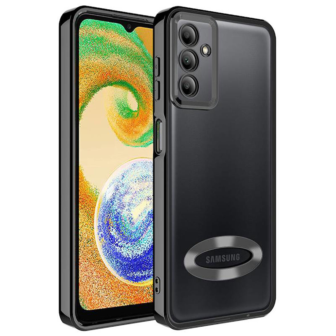 Samsung Galaxy A54 Kılıf Kenarları Lazer Renkli ve Logo Detaylı Şık Esnek Premium Silikon Kapak RYC/Omega