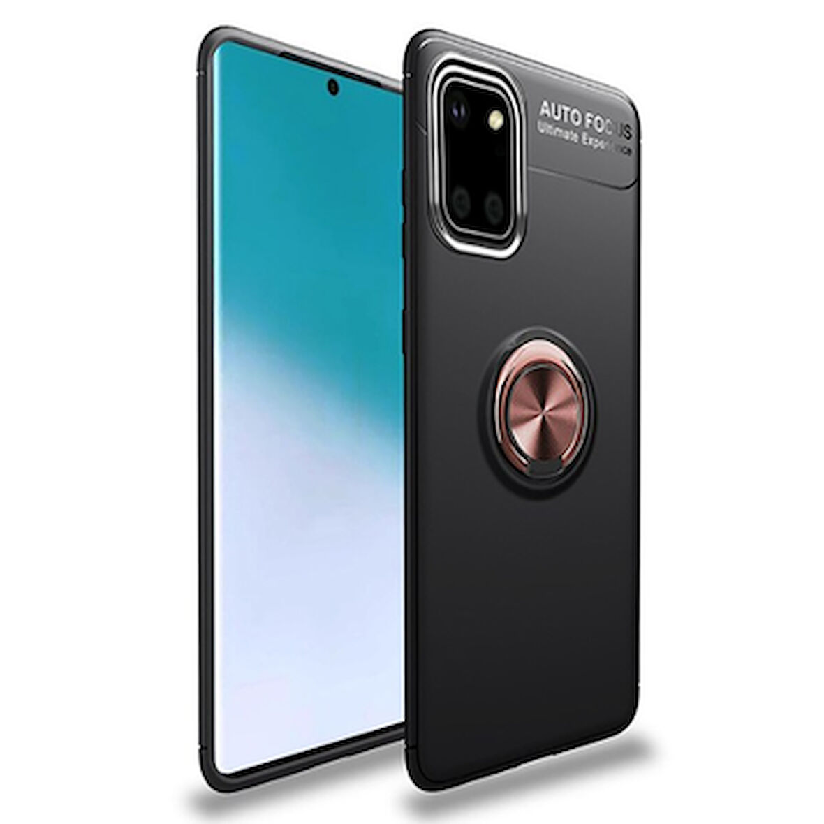 Samsung Galaxy A81  Kılıf Yüzüklü Sağlam Esnek Ringo Silikon Kapak