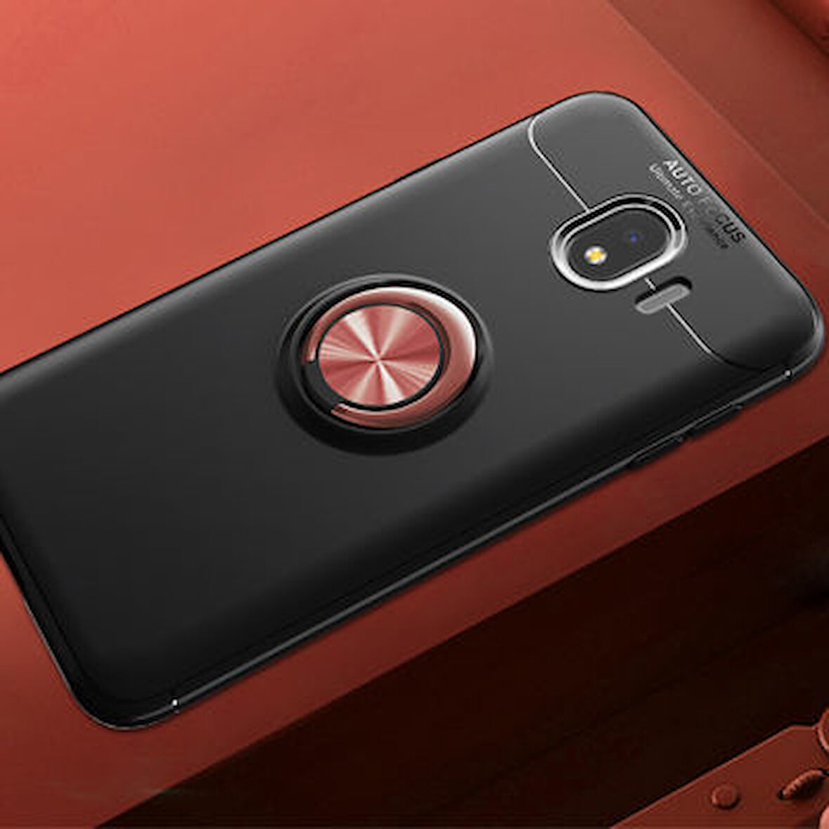 Samsung Galaxy J4  Kılıf Yüzüklü Sağlam Esnek Ringo Silikon Kapak