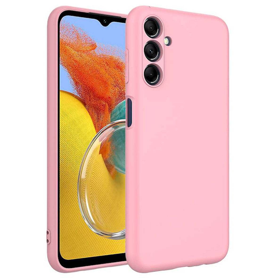 Samsung Galaxy M14 Kılıf İçi Telefonu Çizmeyen Kadife Kaplı Dışı Soft Yapılı Esnek Lansman Kapak RYC/Mara
