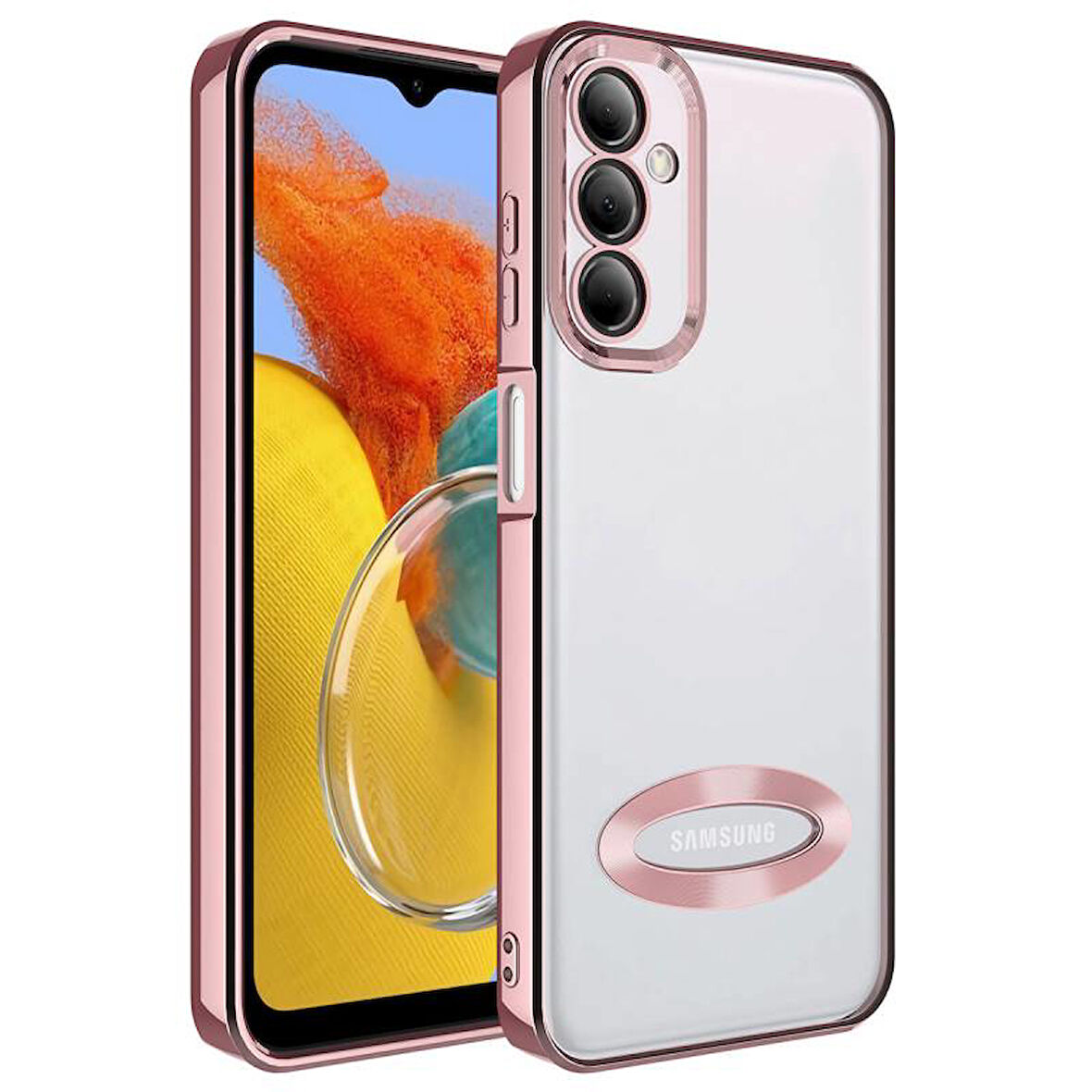 Samsung Galaxy M14 Kılıf Logo Detaylı ve Parlak NLight Premium Silikon Kapak