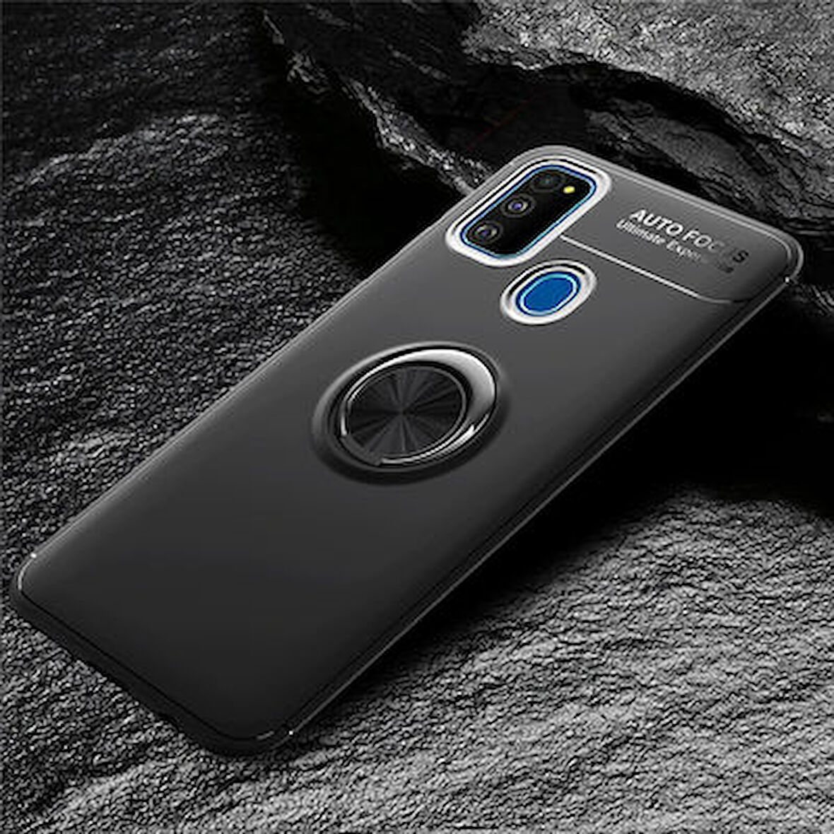 Samsung Galaxy M30S  Kılıf Yüzüklü Sağlam Esnek Ringo Silikon Kapak