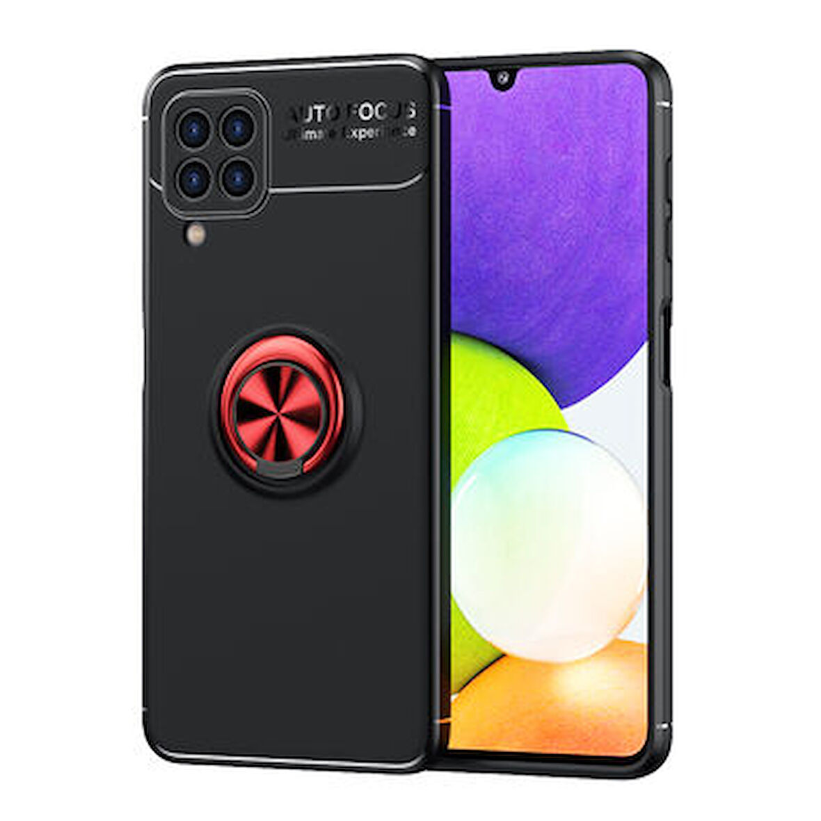 Samsung Galaxy M32 Kılıf Yüzüğü Stant ve Araç Tutucu Olabilen Şık Esnek Premium Silikon Kapak RYC/Ravel