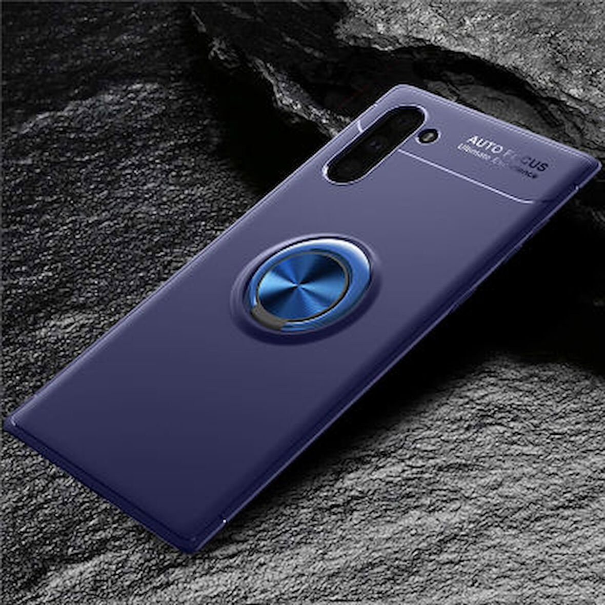 Samsung Galaxy Note 10 Kılıf Yüzüğü Stant ve Araç Tutucu Olabilen Şık Esnek Premium Silikon Kapak RYC/Ravel