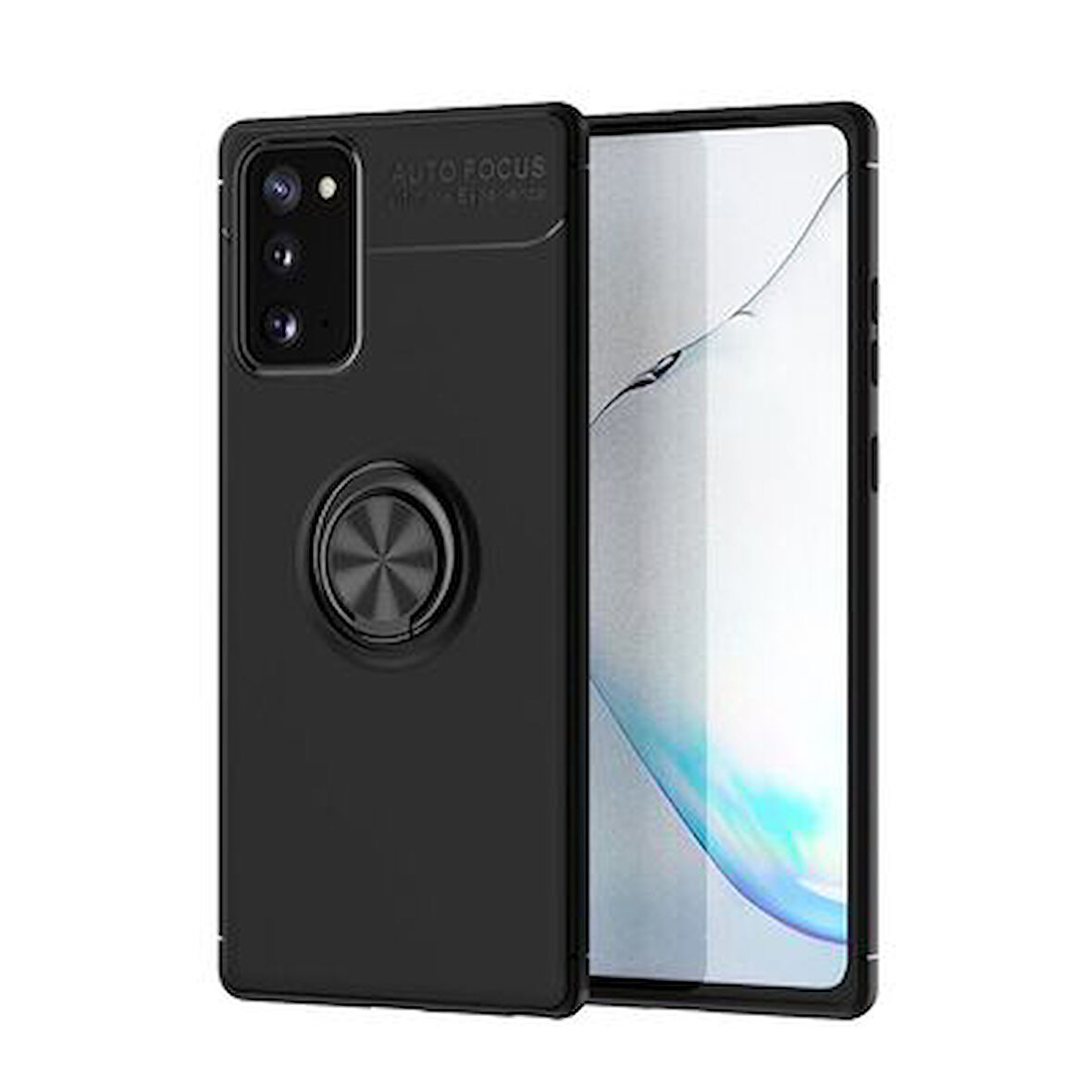 Samsung Galaxy Note 20 Kılıf Yüzüğü Stant ve Araç Tutucu Olabilen Şık Esnek Premium Silikon Kapak RYC/Ravel