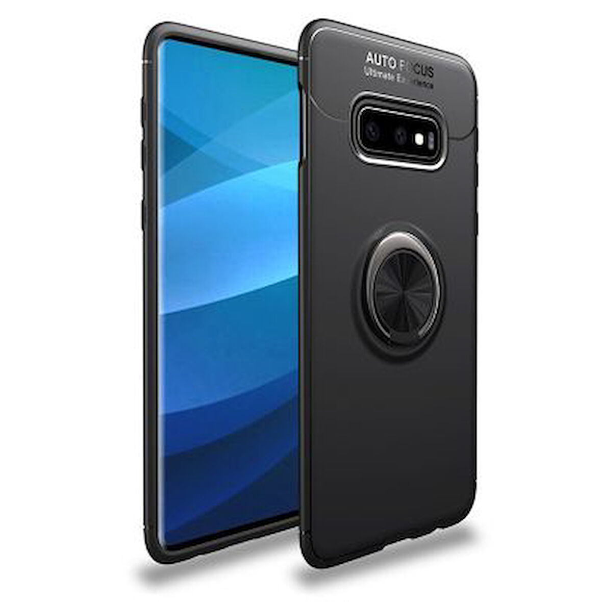 Samsung Galaxy S10E Ultra Koruma Sağlayan Stant Özellikli Yüzüklü Ravel Silikon Kılıf