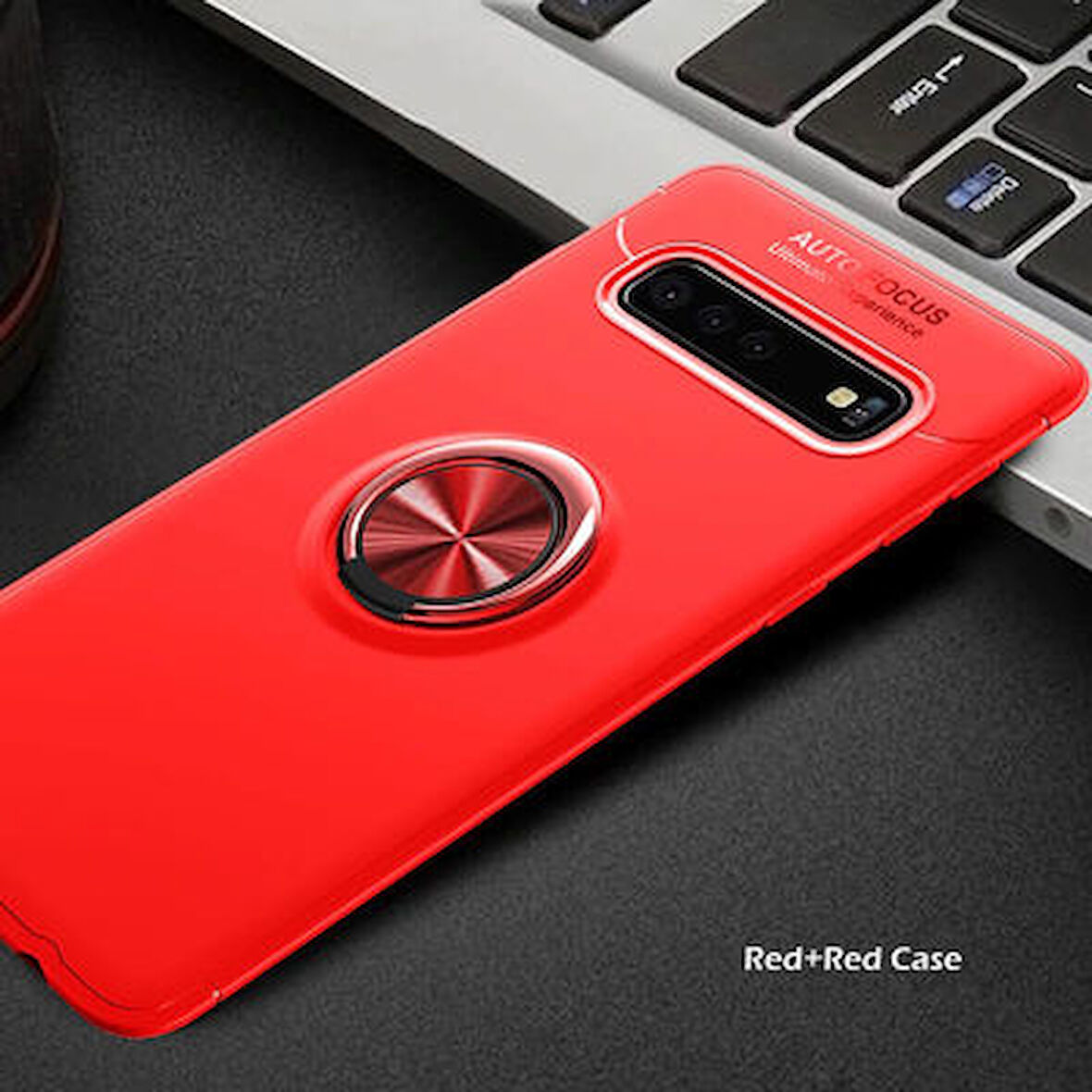 Samsung Galaxy S10 Plus  Kılıf Yüzüklü Sağlam Esnek Ringo Silikon Kapak