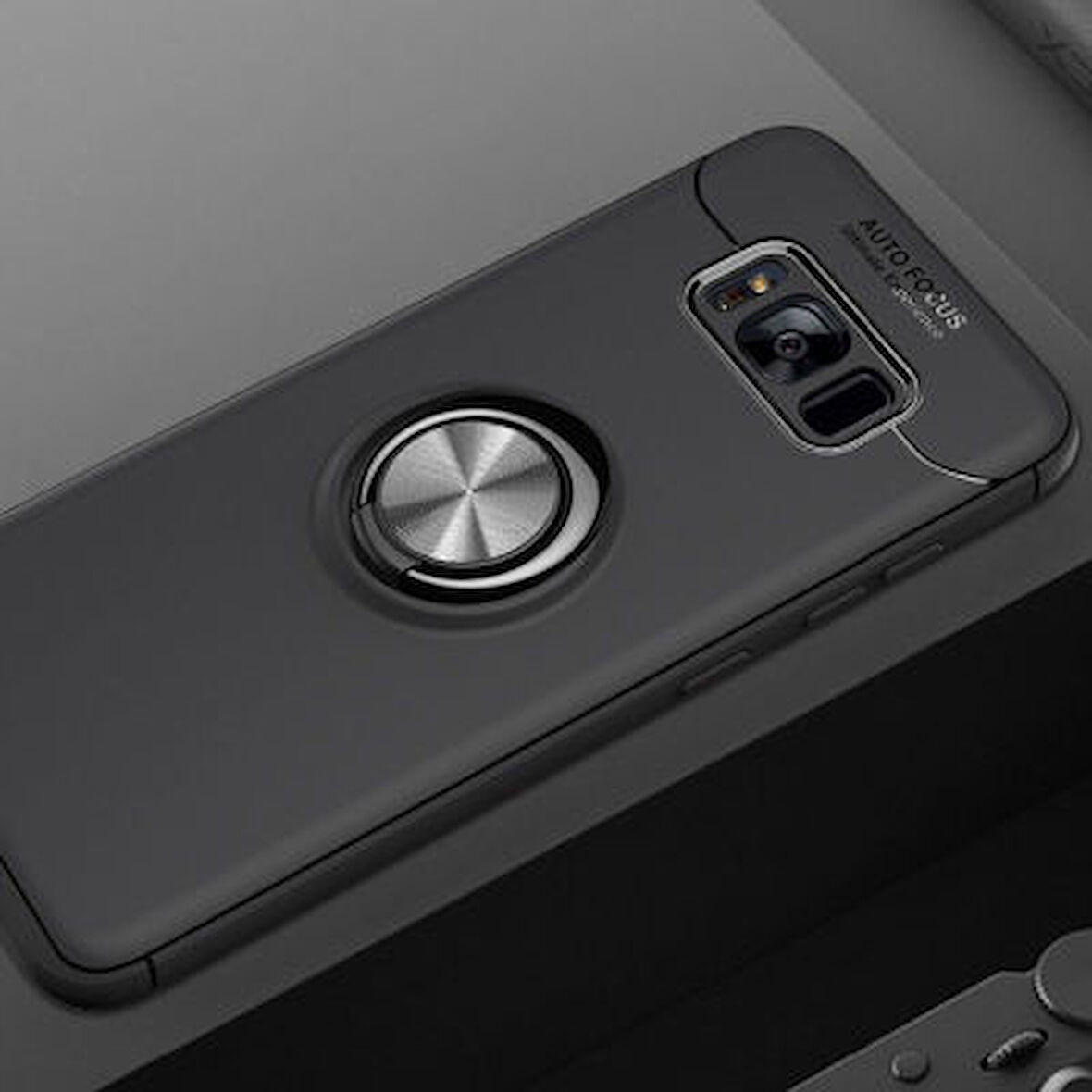 Samsung Galaxy S8 Plus Ultra Koruma Sağlayan Stant Özellikli Yüzüklü Ravel Silikon Kılıf