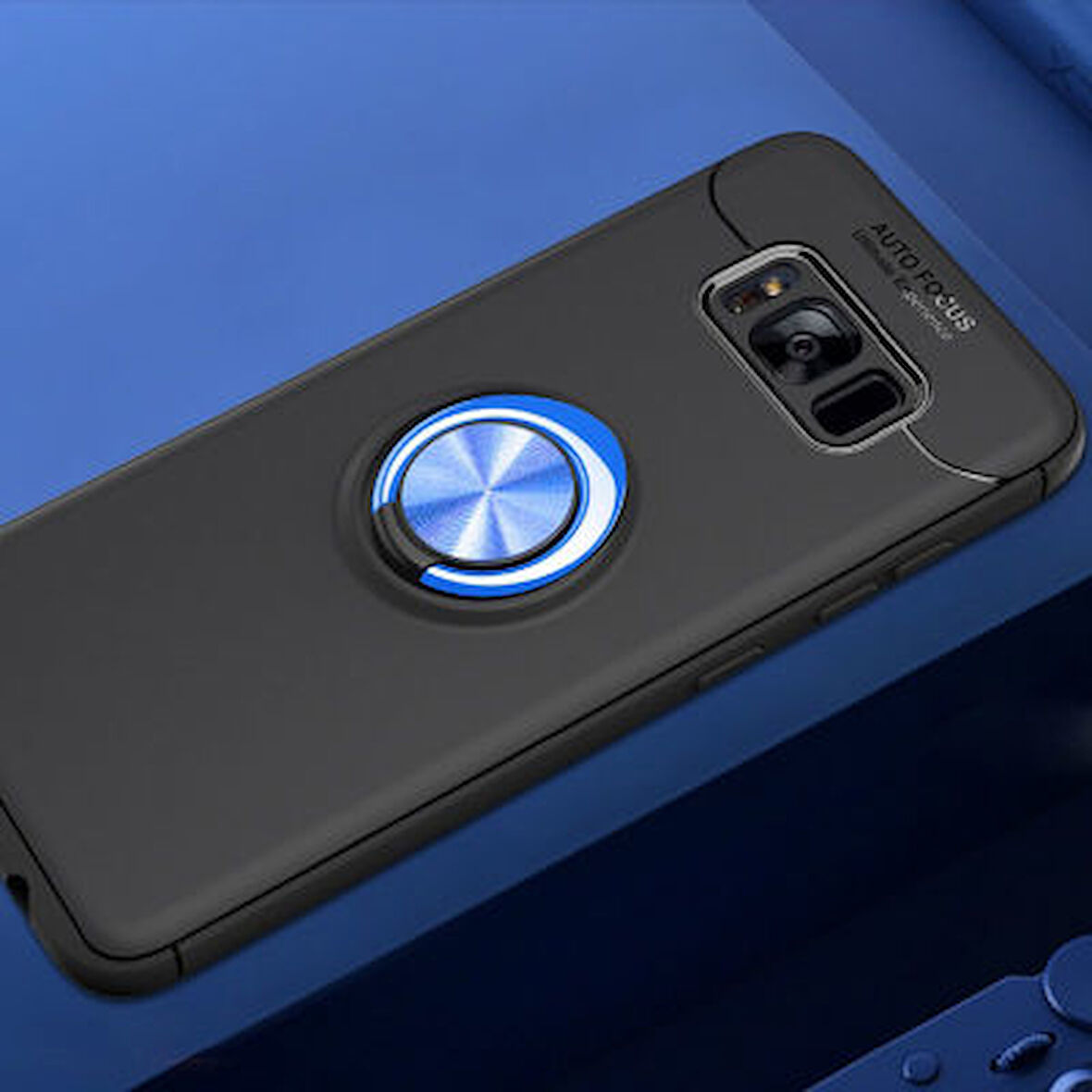Samsung Galaxy S8 Plus Ultra Koruma Sağlayan Stant Özellikli Yüzüklü Ravel Silikon Kılıf