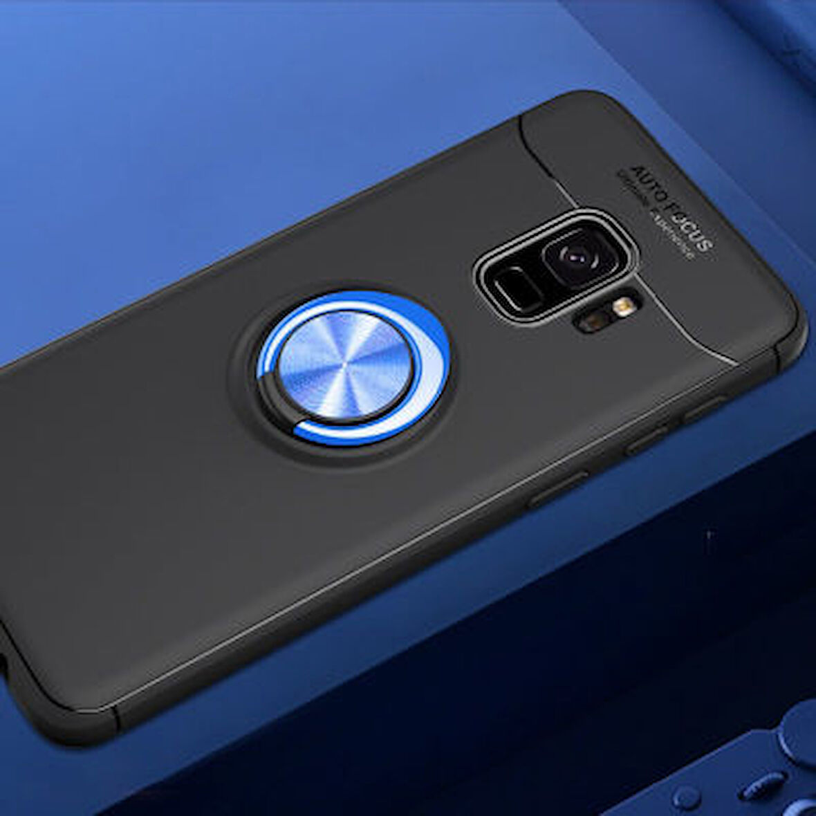 Samsung Galaxy S9 Kılıf Yüzüğü Stant ve Araç Tutucu Olabilen Şık Esnek Premium Silikon Kapak RYC/Ravel