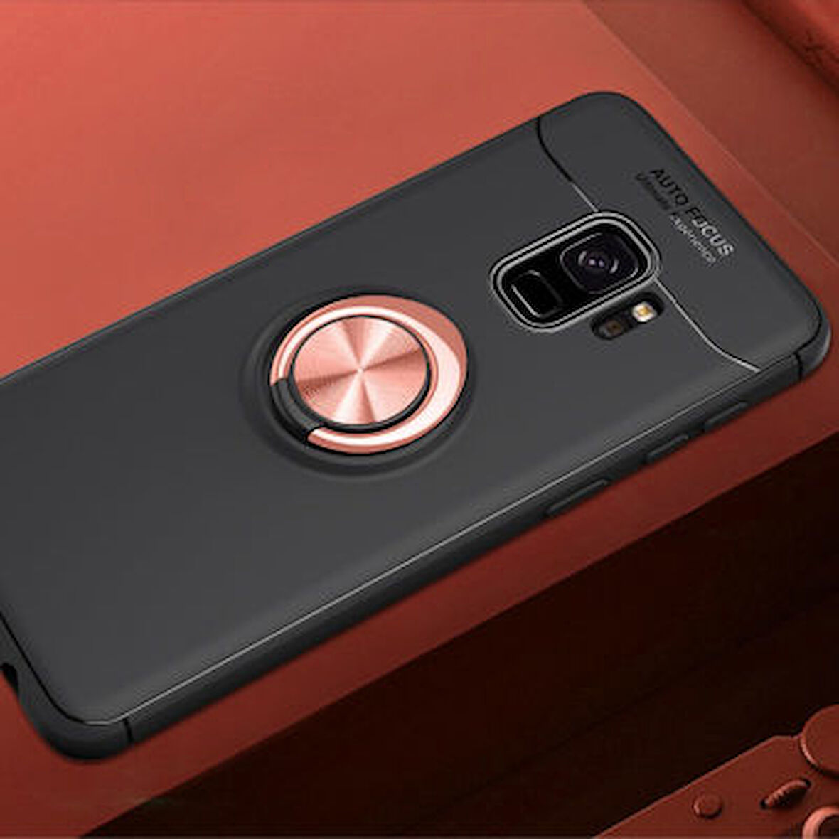 Samsung Galaxy S9 Ultra Koruma Sağlayan Stant Özellikli Yüzüklü Ravel Silikon Kılıf