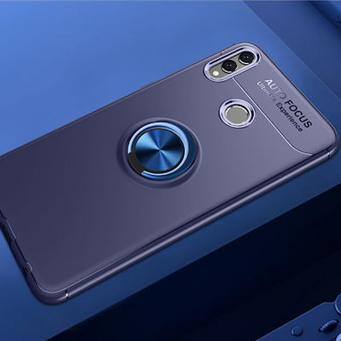 Honor 8C Ultra Koruma Sağlayan Stant Özellikli Yüzüklü Ravel Silikon Kılıf