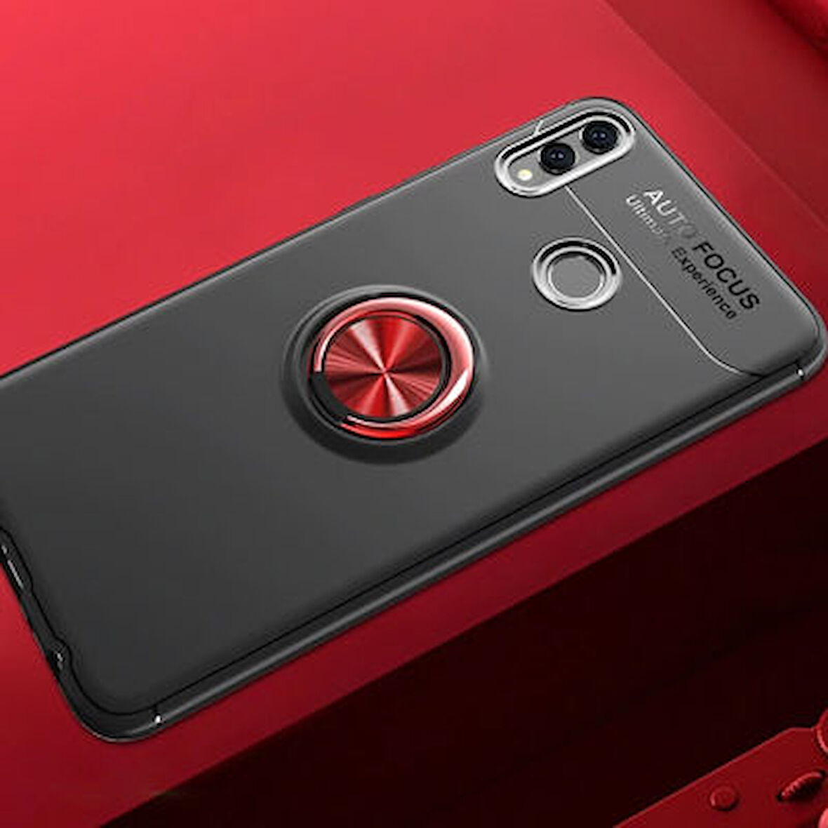 Honor 8C Ultra Koruma Sağlayan Stant Özellikli Yüzüklü Ravel Silikon Kılıf