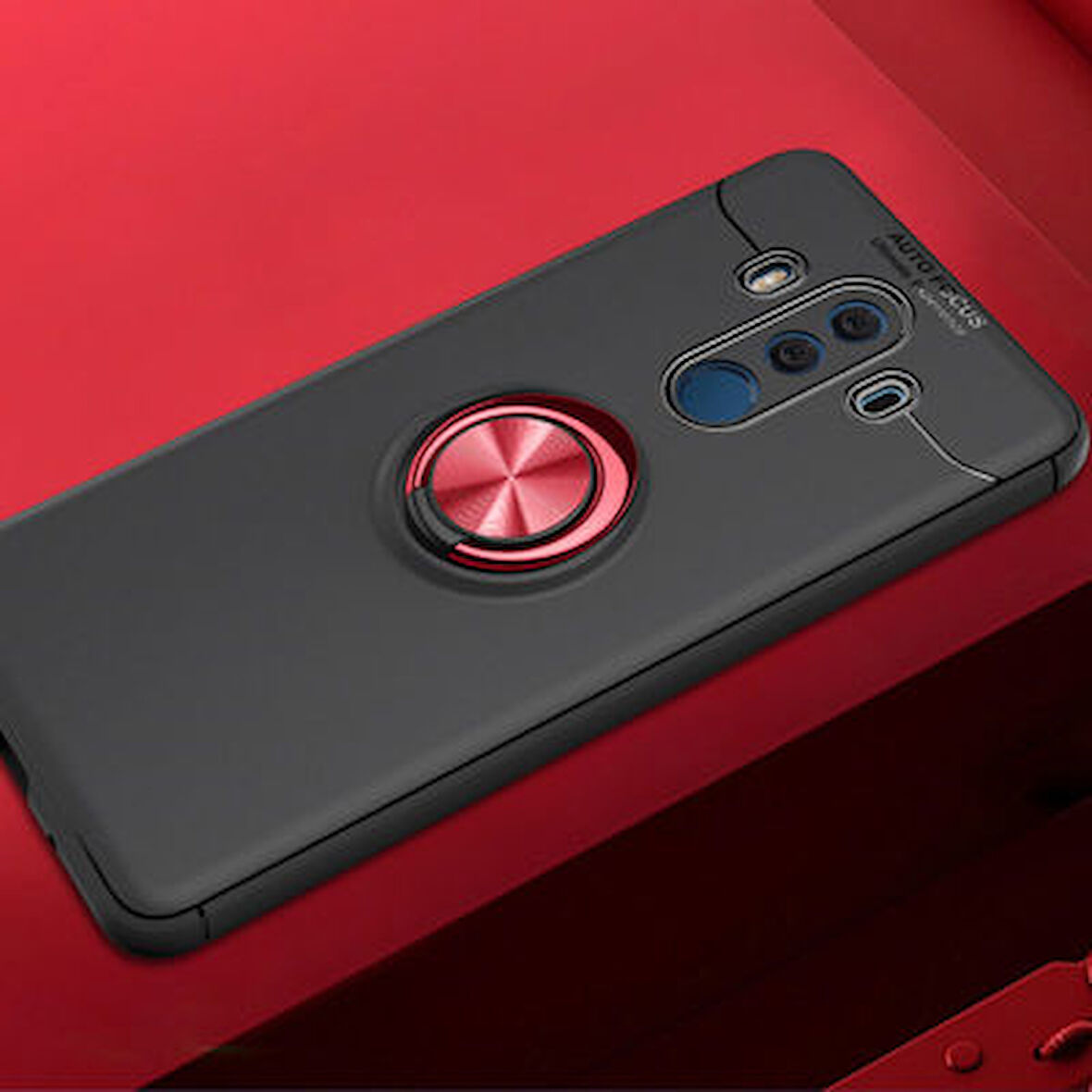 Huawei Mate 10 Pro Kılıf Yüzüğü Stant ve Araç Tutucu Olabilen Şık Esnek Premium Silikon Kapak RYC/Ravel