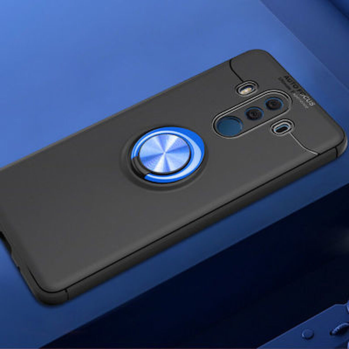 Huawei Mate 10 Pro Ultra Koruma Sağlayan Stant Özellikli Yüzüklü Ravel Silikon Kılıf
