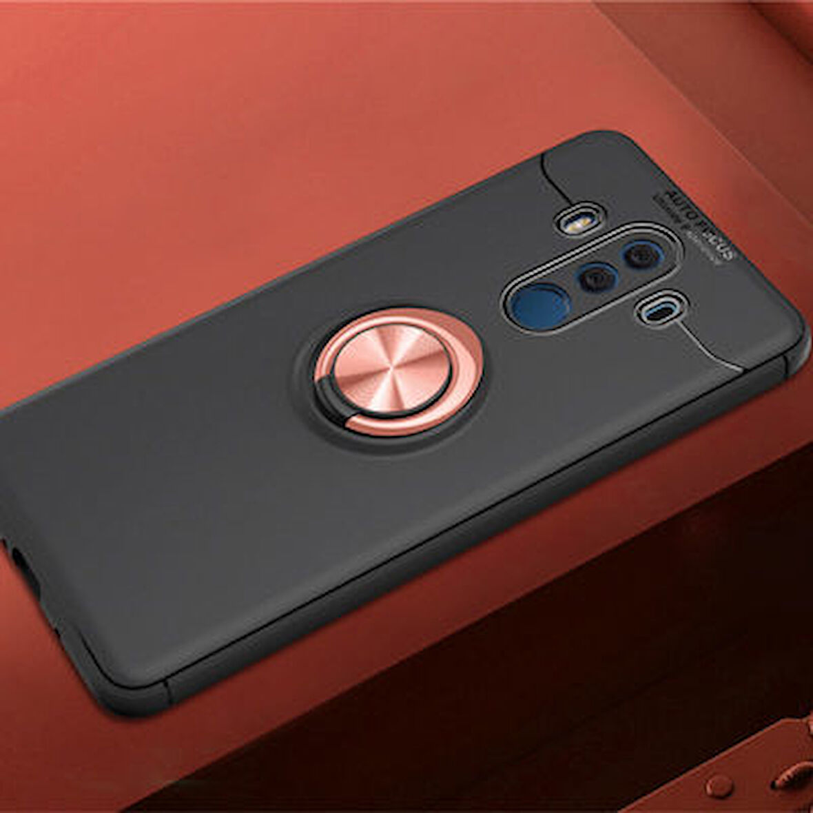 Huawei Mate 10 Pro Kılıf Yüzüğü Stant ve Araç Tutucu Olabilen Şık Esnek Premium Silikon Kapak RYC/Ravel