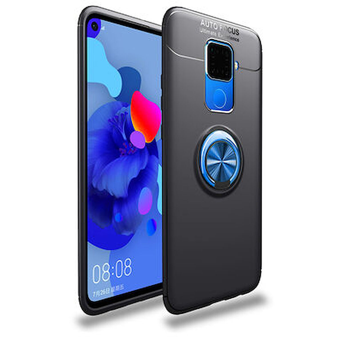 Huawei Mate 30 Lite  Kılıf Yüzüklü Sağlam Esnek Ringo Silikon Kapak