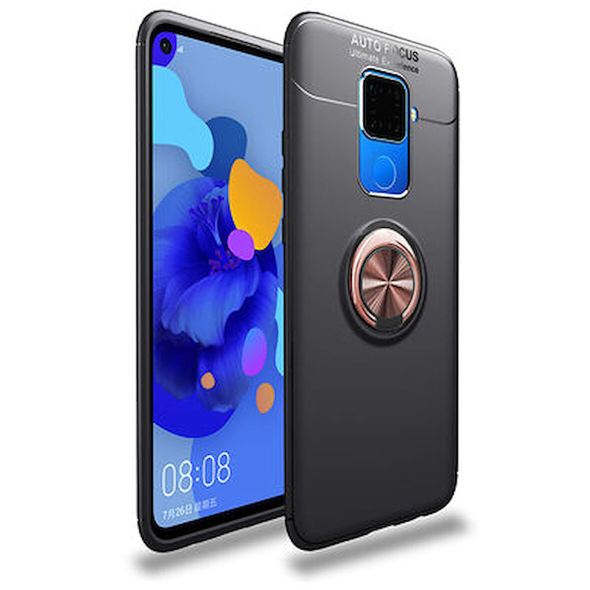 Huawei Mate 30 Lite  Kılıf Yüzüklü Sağlam Esnek Ringo Silikon Kapak