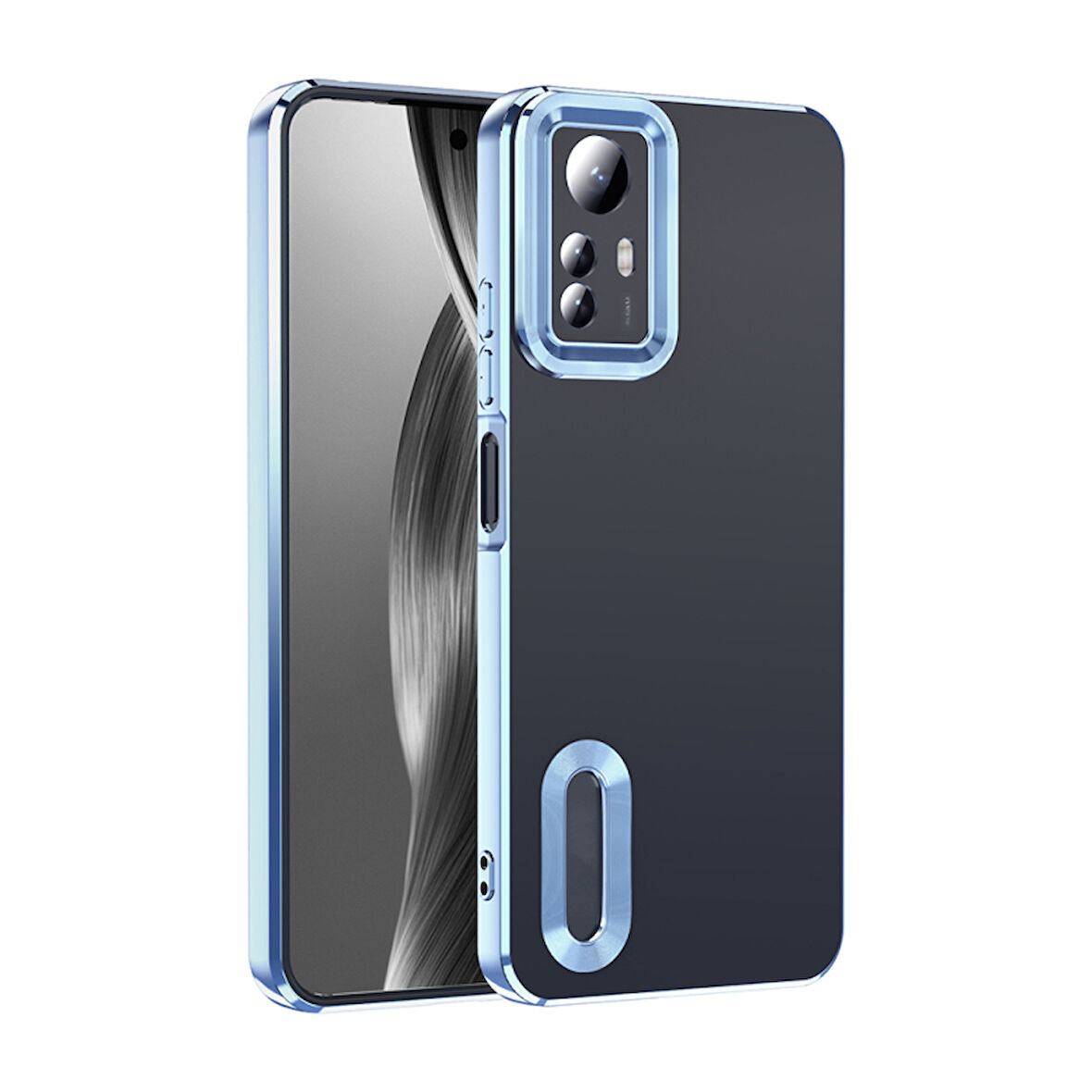 Redmi Note 12S Kılıf Kenarları Lazer Renkli ve Logo Detaylı Şık Esnek Premium Silikon Kapak RYC/Omega