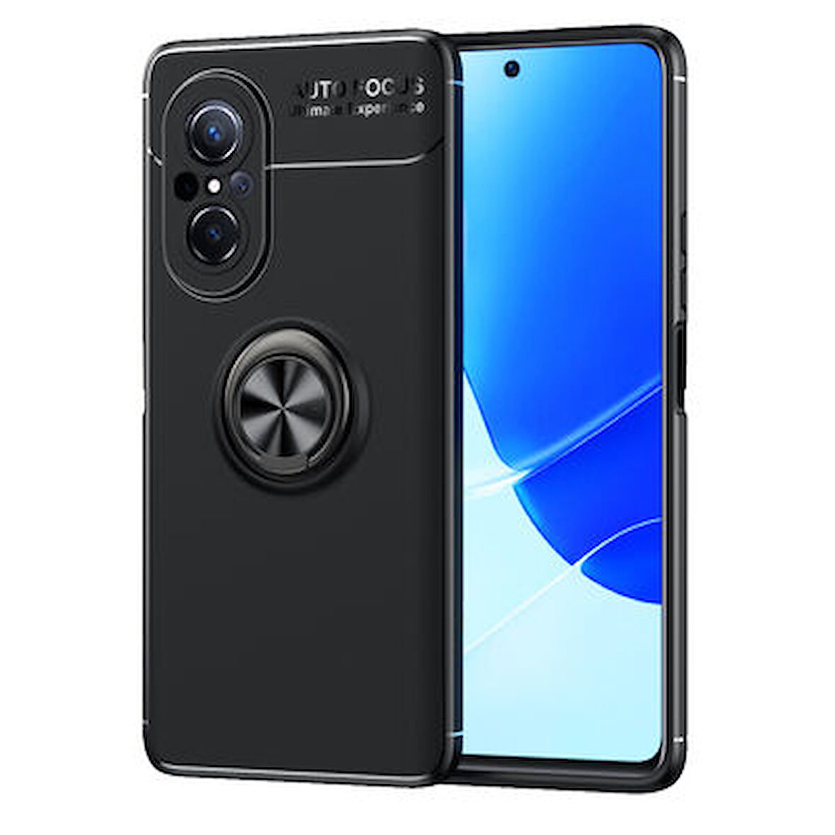 Huawei Nova 9 SE Ultra Koruma Sağlayan Stant Özellikli Yüzüklü Ravel Silikon Kılıf