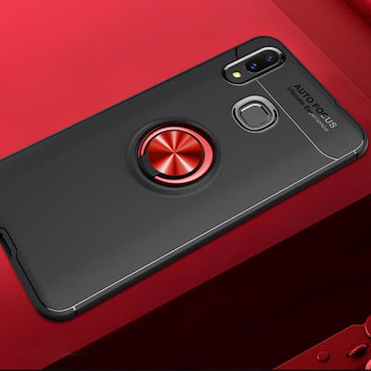 Huawei P Smart 2019 Kılıf Yüzüğü Stant ve Araç Tutucu Olabilen Şık Esnek Premium Silikon Kapak RYC/Ravel