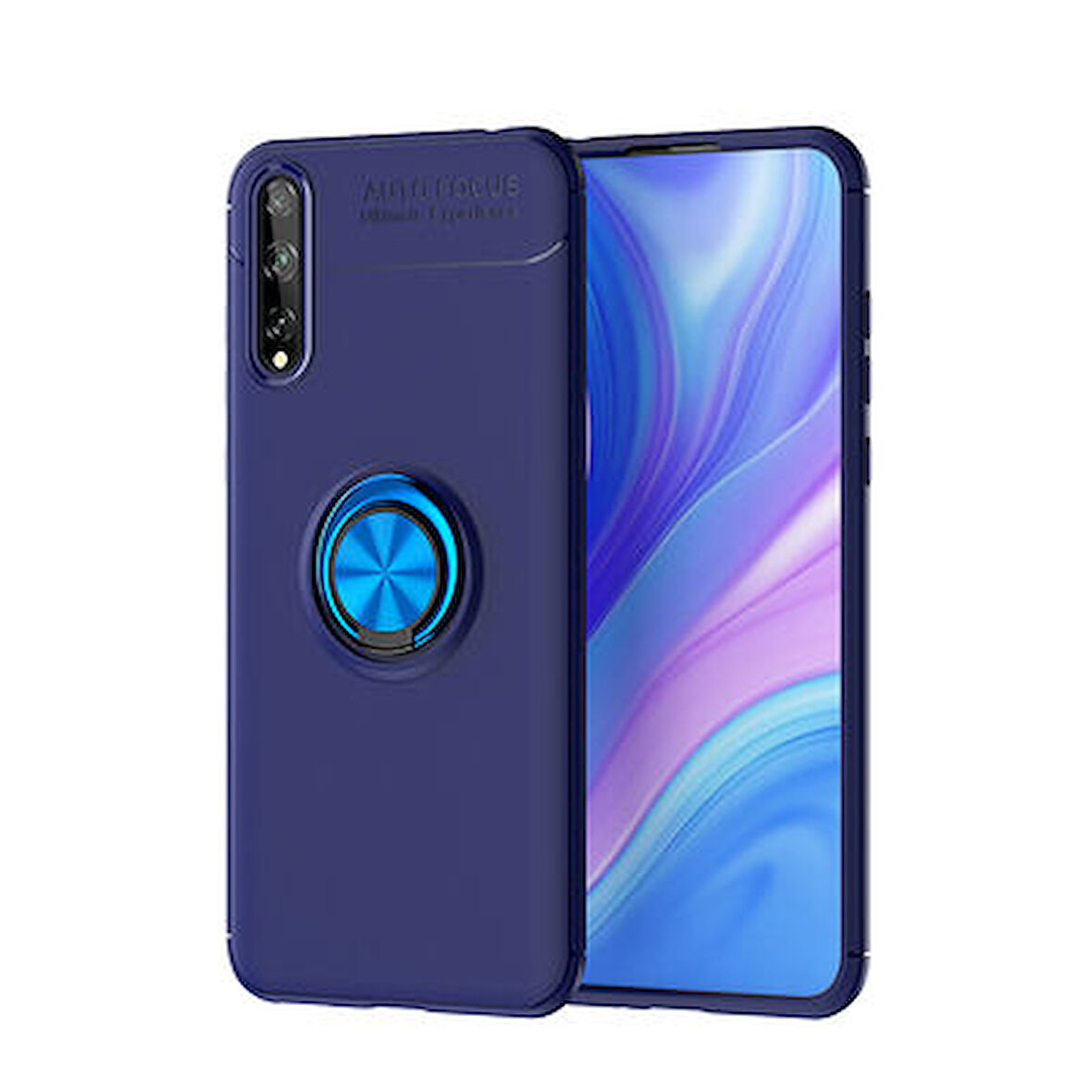Huawei P Smart S (Y8P) Kılıf Yüzüğü Stant ve Araç Tutucu Olabilen Şık Esnek Premium Silikon Kapak RYC/Ravel