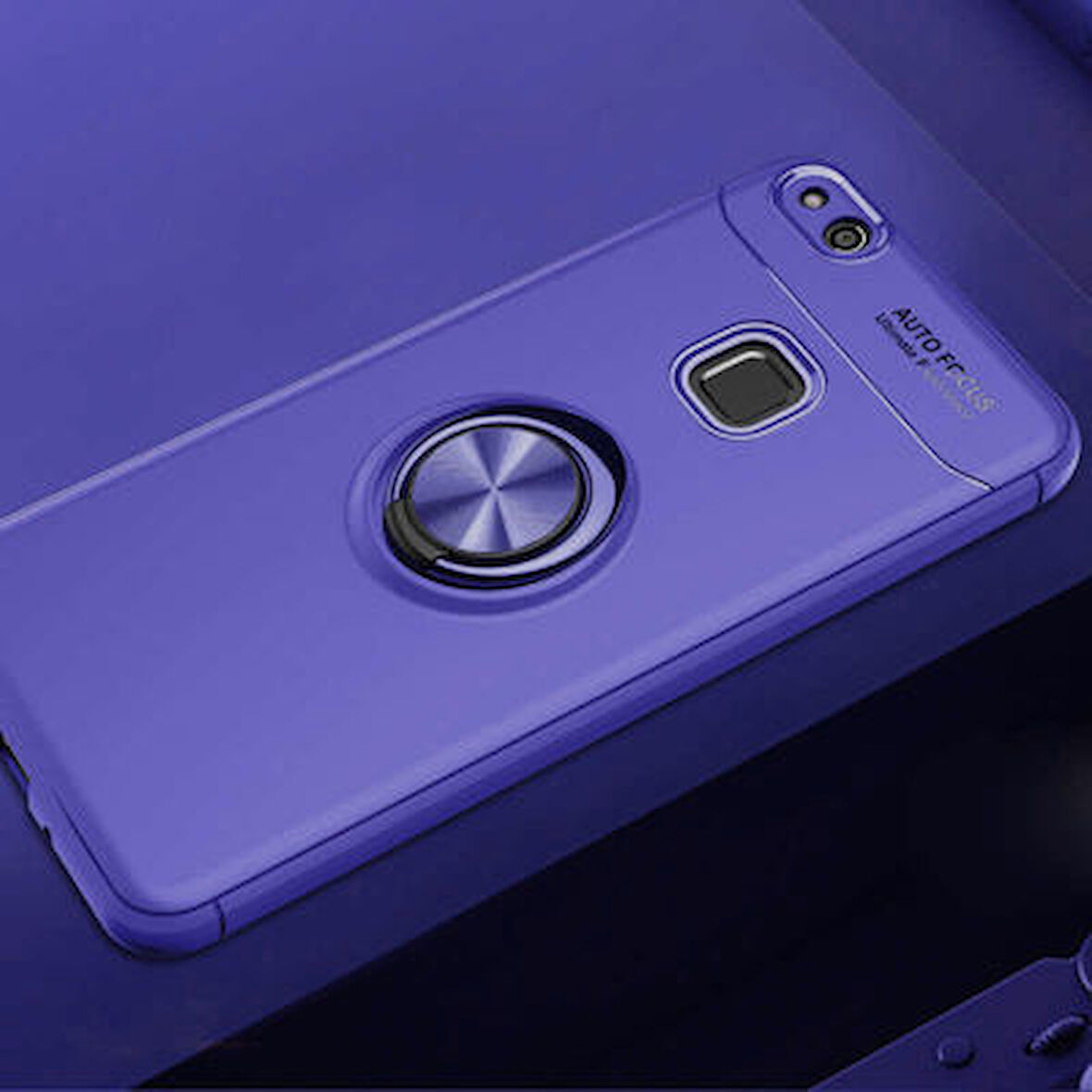 Huawei P10 Lite Ultra Koruma Sağlayan Stant Özellikli Yüzüklü Ravel Silikon Kılıf