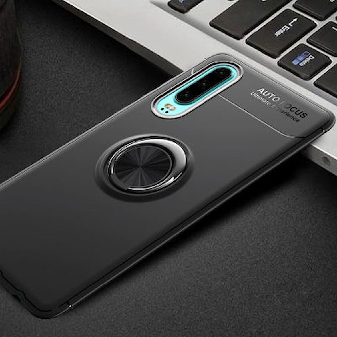 Huawei P30  Kılıf Yüzüklü Sağlam Esnek Ringo Silikon Kapak