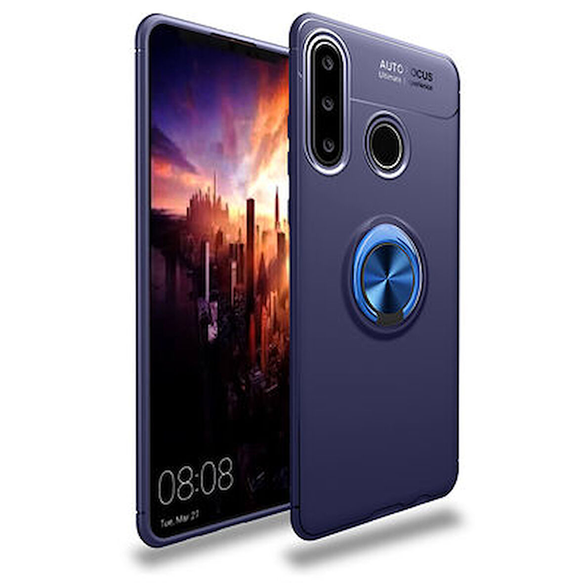 Huawei Y6P  Kılıf Yüzüklü Sağlam Esnek Ringo Silikon Kapak