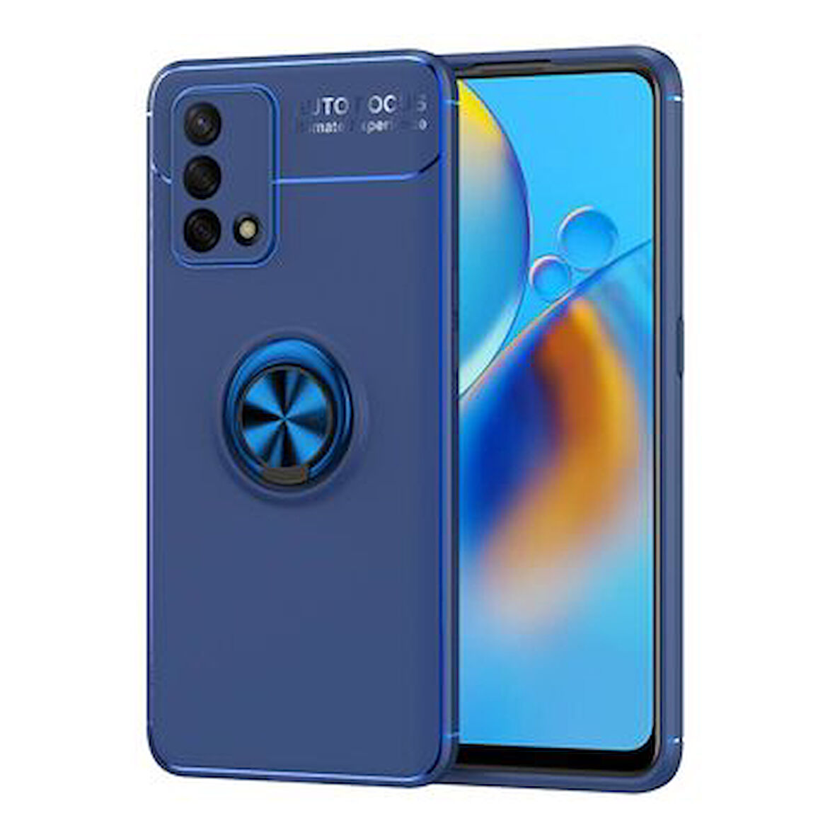 Oppo A74 4G Kılıf Yüzüğü Stant ve Araç Tutucu Olabilen Şık Esnek Premium Silikon Kapak RYC/Ravel