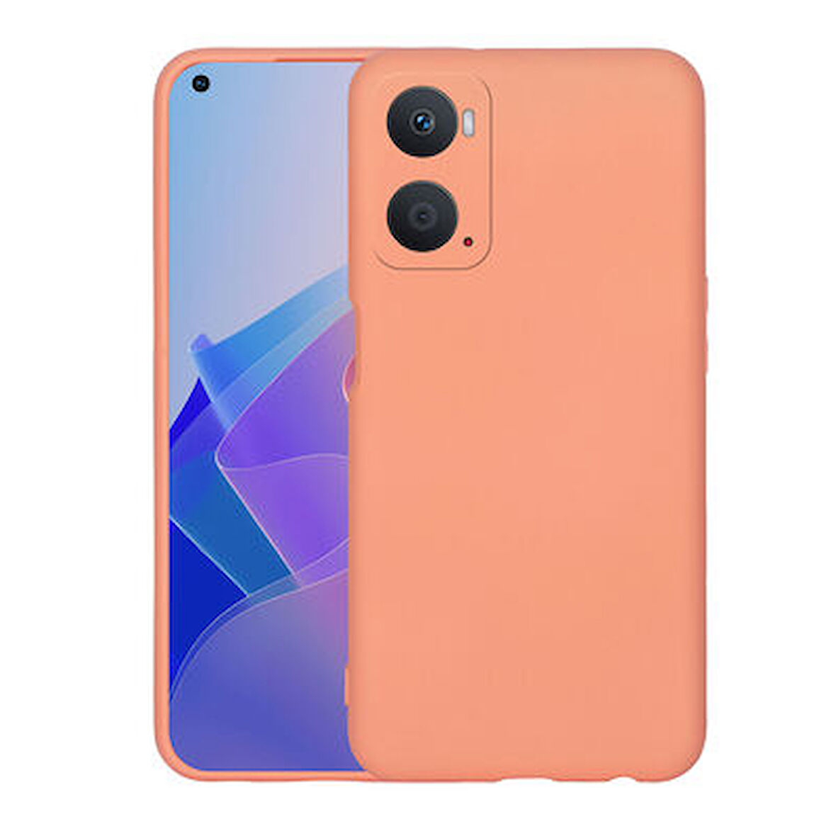 Oppo A96 4G İçi Kadife Dolgulu Şık Candy Lansman Silikon Kılıf