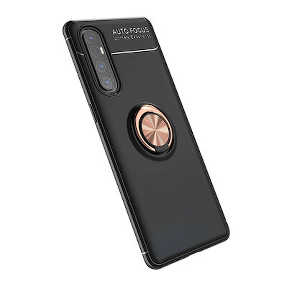 Oppo Reno 3 Pro 5G Kılıf Yüzüğü Stant ve Araç Tutucu Olabilen Şık Esnek Premium Silikon Kapak RYC/Ravel