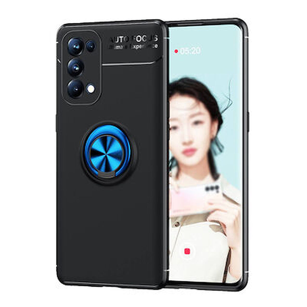 Oppo Reno 5 5G  Kılıf Yüzüklü Sağlam Esnek Ringo Silikon Kapak