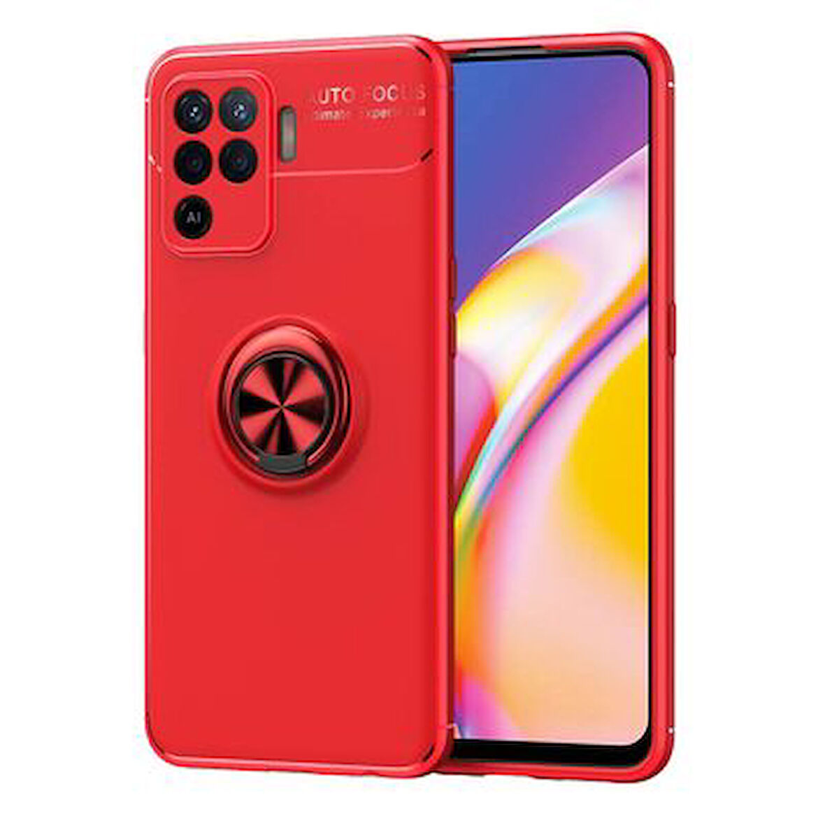 Oppo Reno 5 Lite  Kılıf Yüzüklü Sağlam Esnek Ringo Silikon Kapak
