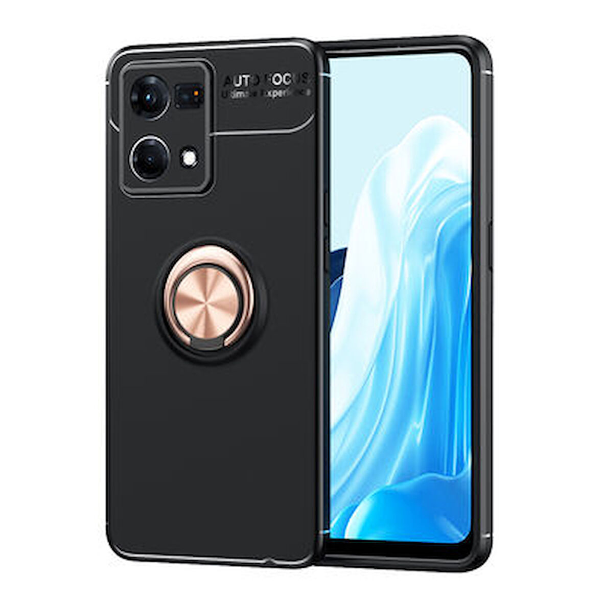 Oppo Reno 7 4G  Kılıf Yüzüklü Sağlam Esnek Ringo Silikon Kapak